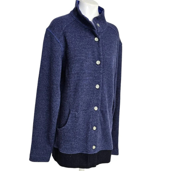 Mountain Hardwear Women's Button Front Wool Blend Jacket Size XL Blue Marled - Picture 3 of 11